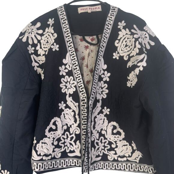 Free People Bali Mabel Jacket Large Cottahecore Boho Cowgirl Flounce Sleeve - Picture 9 of 11